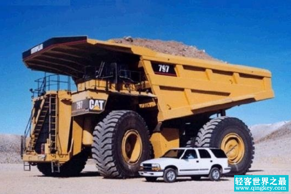 世界最大的卡车:光是轮胎就高达4米(整体重量288吨)
