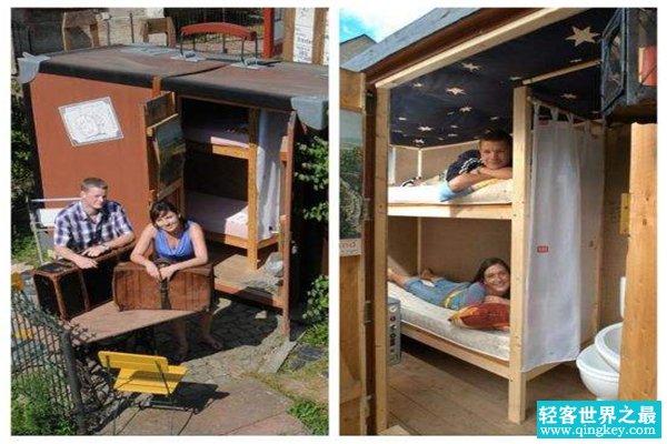世界上最小的旅馆 用旅行箱改造而成（仅能住2人）