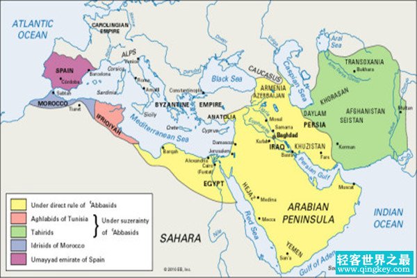 阿拔斯王朝：与阿拉伯帝国一脉相承，曾与拜占庭帝国抗衡